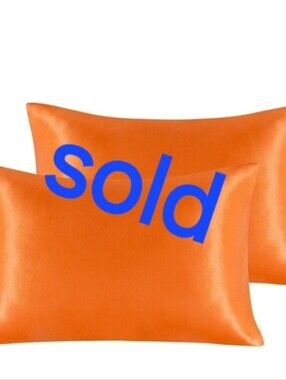 Vibrant Orange Satin Pillowcase Duo